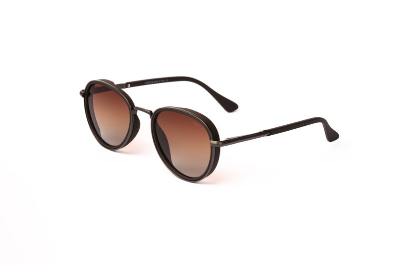 VEGAS Full Rim Oval Unisex Saddle Brown  Sunglasses V2071 S C2 - Image 2